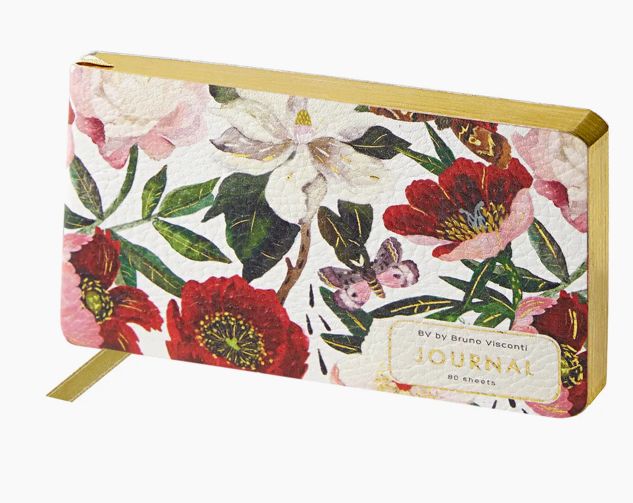 Horizontal Vegan Leather White With Floral Design