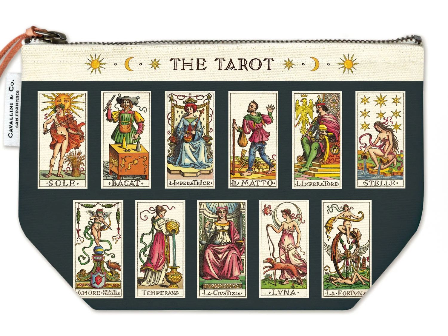 Tarot Vintage Zippered Pouch