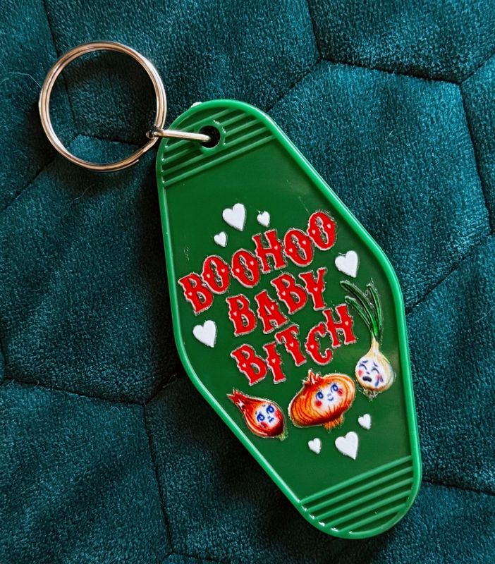 Boohoo Baby Bitch Green Key Fob