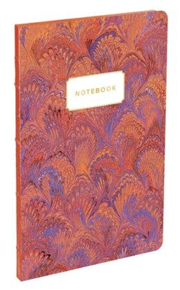 Small Bullet Journal: Florentine Vermilion, Notebook Paperback - 120 Dot Grid Pages with Lay Flat Binding, Slim Format: Italian Art, Marbleizing Pattern:  Slim format Small Bullet Journal with Lined P