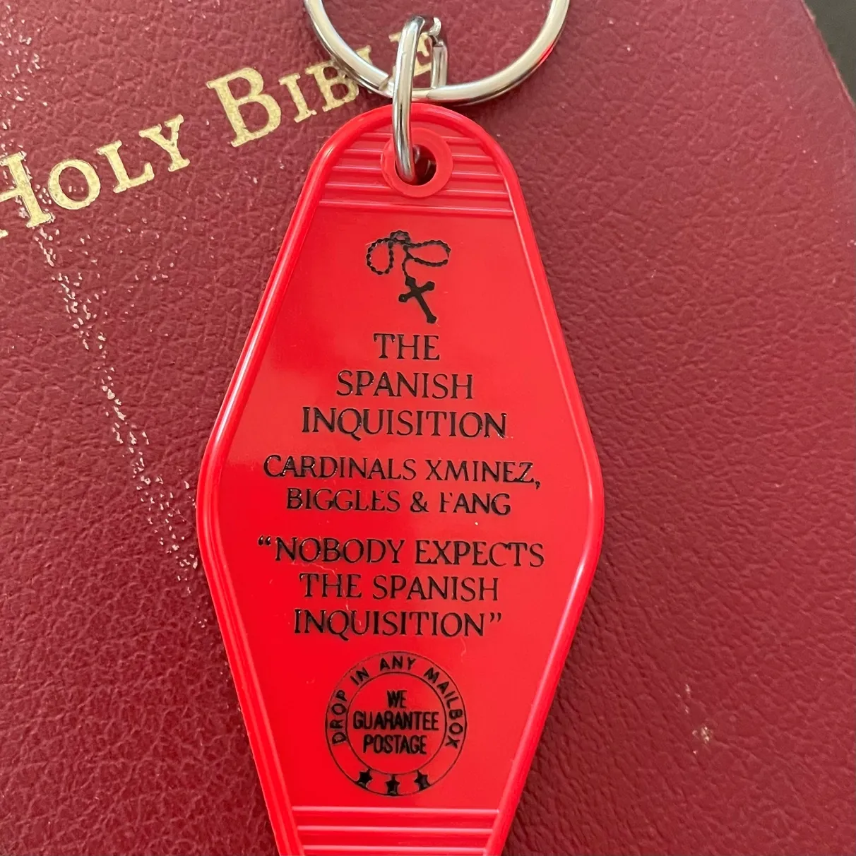 Monty Python Spanish Inquisition Motel Fob Key Chain
