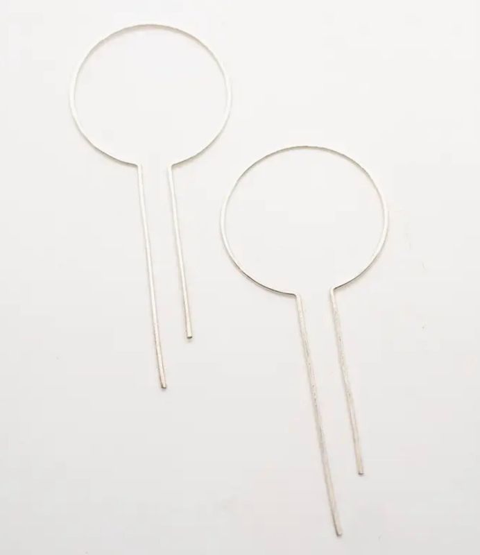 Open Silver Minimalist Earrings