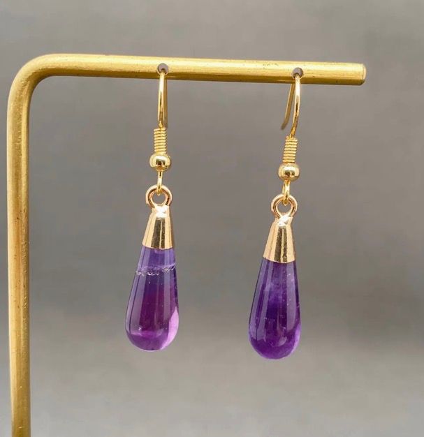 Drop-Shaped Stone Dangle Earrings