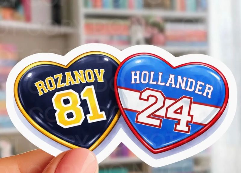Hockey Romance, Bookish Sticker Hearts