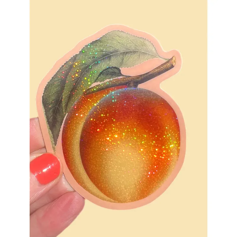 Sticker, Peach Glitter