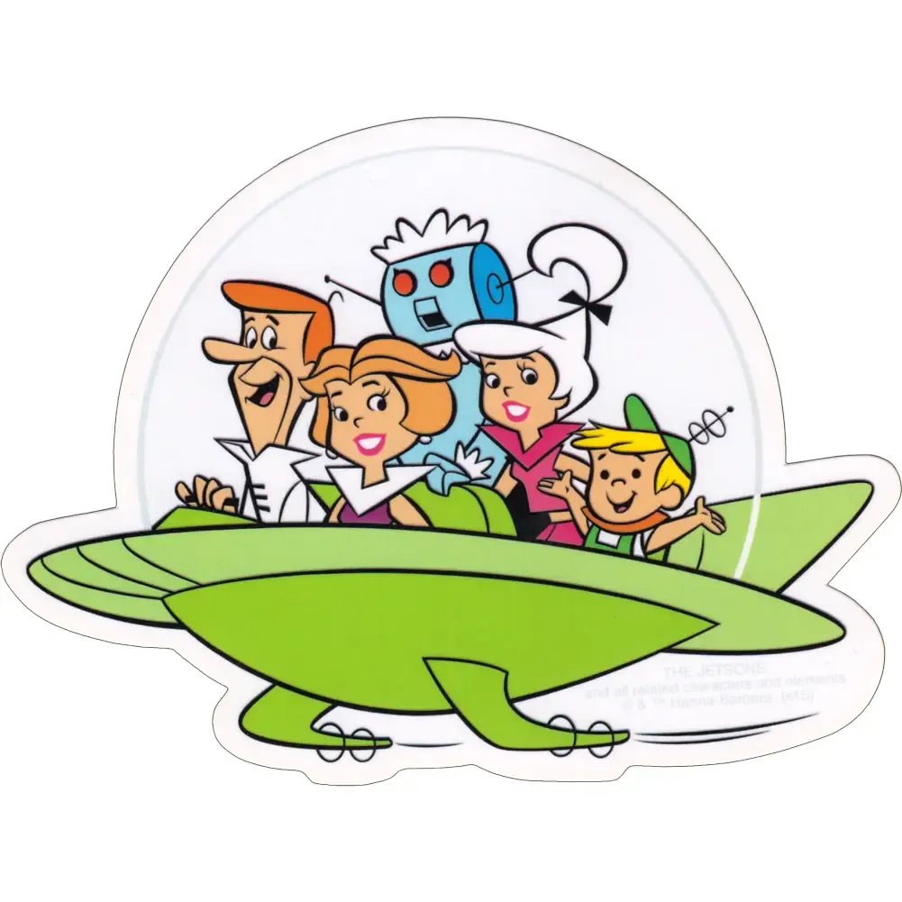 Sticker - the Jetsons - Family in Spaceship