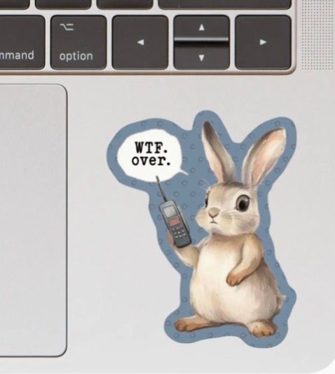 Funny Swear Bunny Sticker 