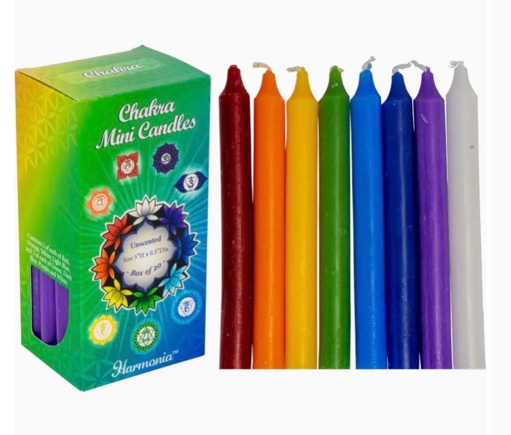 Chakra Ritual Candles -Unscented 20 pk