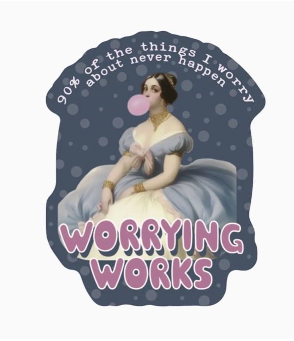 Victorian Woman Worrying Works Sticker
