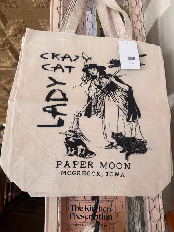 Crazy Cat Lady Witch Canvas Tote Bag