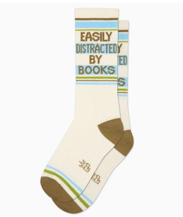 Easily Distracted By Books Gym Socks