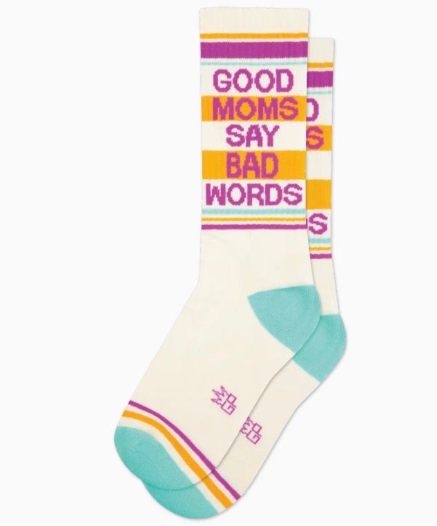 Good Moms Say Bad Words Gym Crew Socks