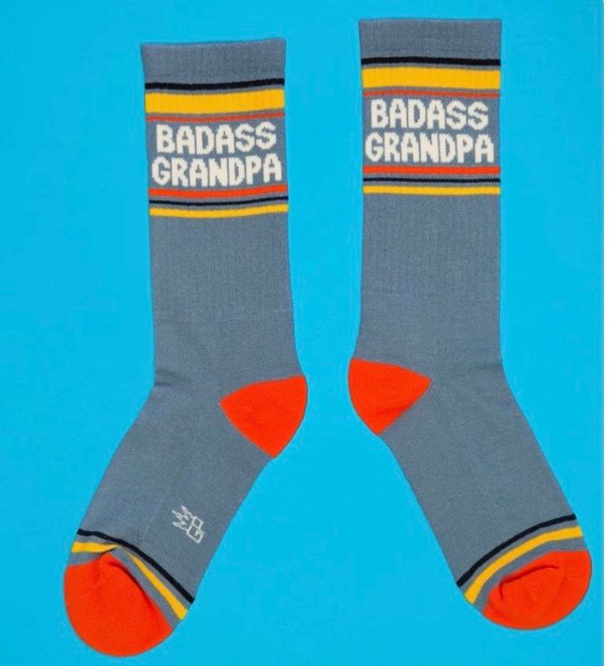 Badass Grandpa Gym Crew socks