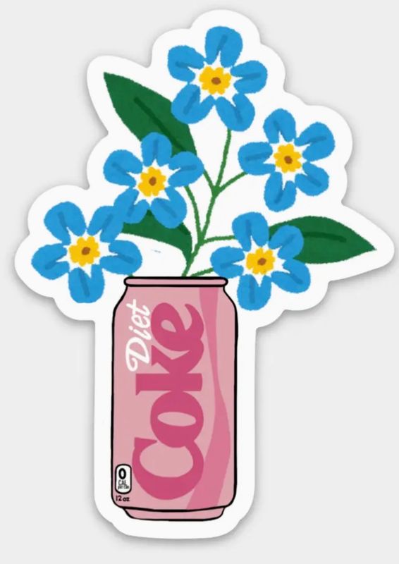 Diet Coke Flower Can Sticker
