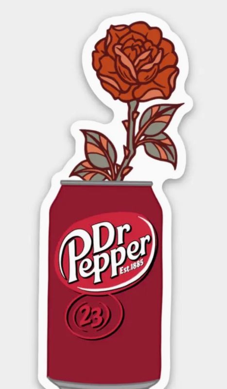 Dr. Pepper Flower Can Sticker