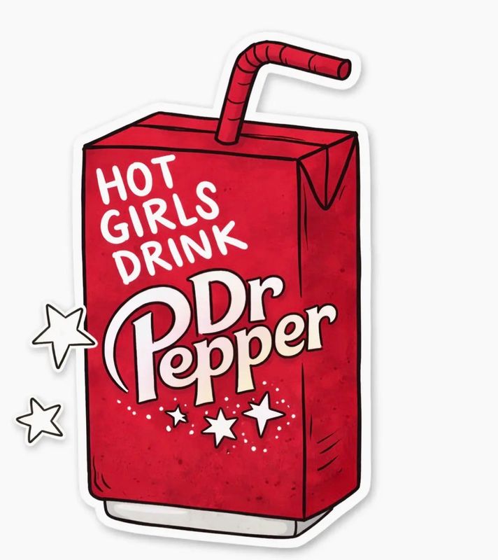 Hot Girls Drink Dr. Pepper Juice Box Sticker 