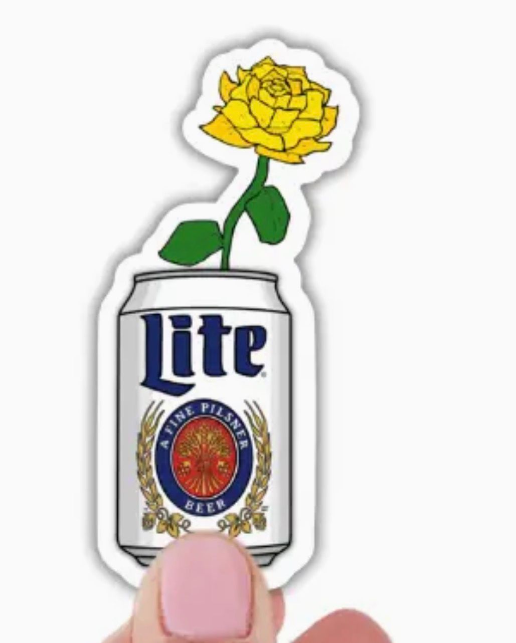 Miller Lite Rose Can Sticker