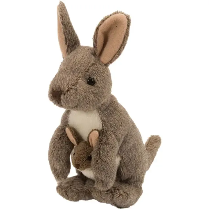 Mini Kangaroo W/Joey Stuffed Animal 8"