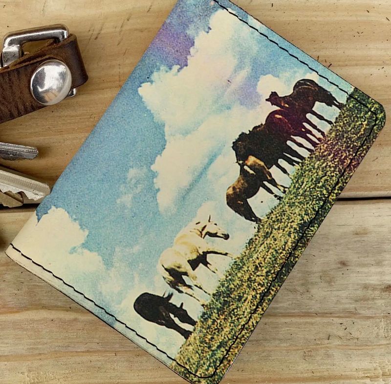 Horses - Leather Spectrum Vert Cardholder Wallet