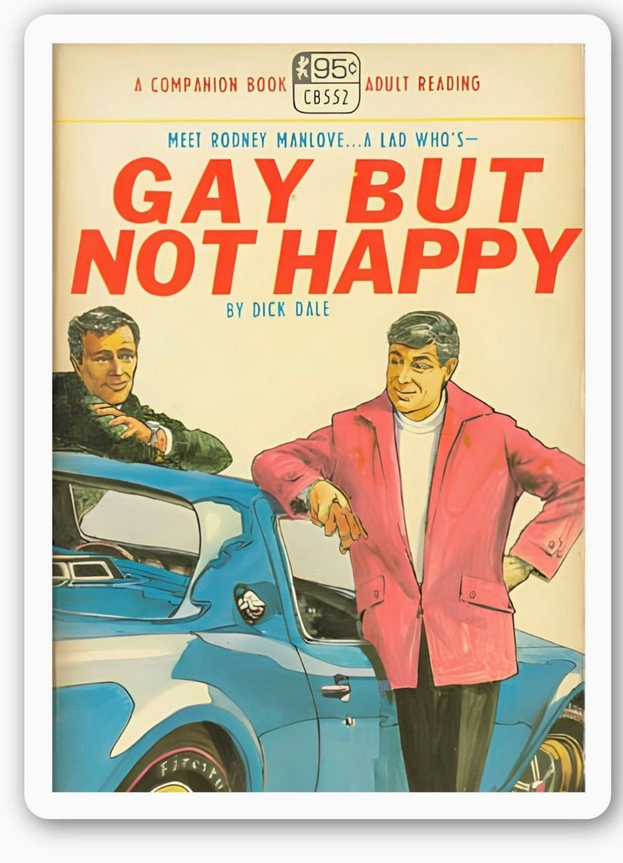 Gay But Not Happy Pulp Novel Sticker