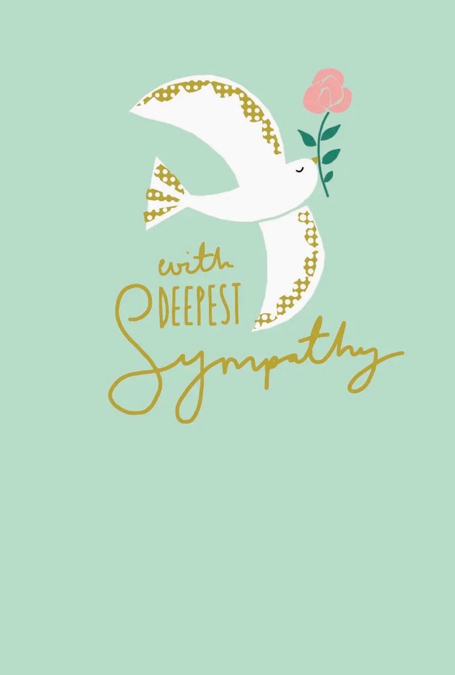 Sympathy Dove Greeting Card Paper Rose