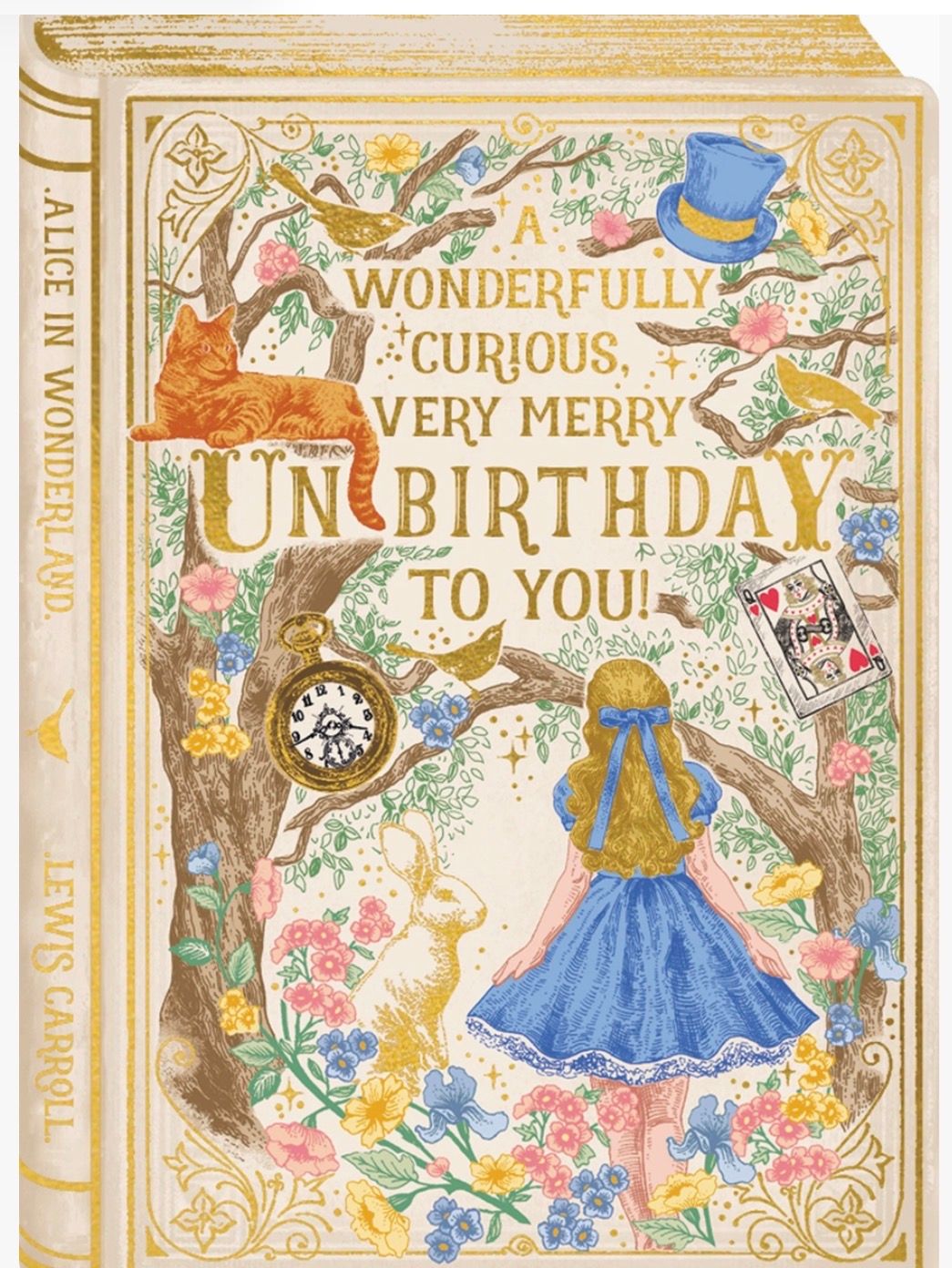 Storybook Alice Wonderland Birthday Card 
