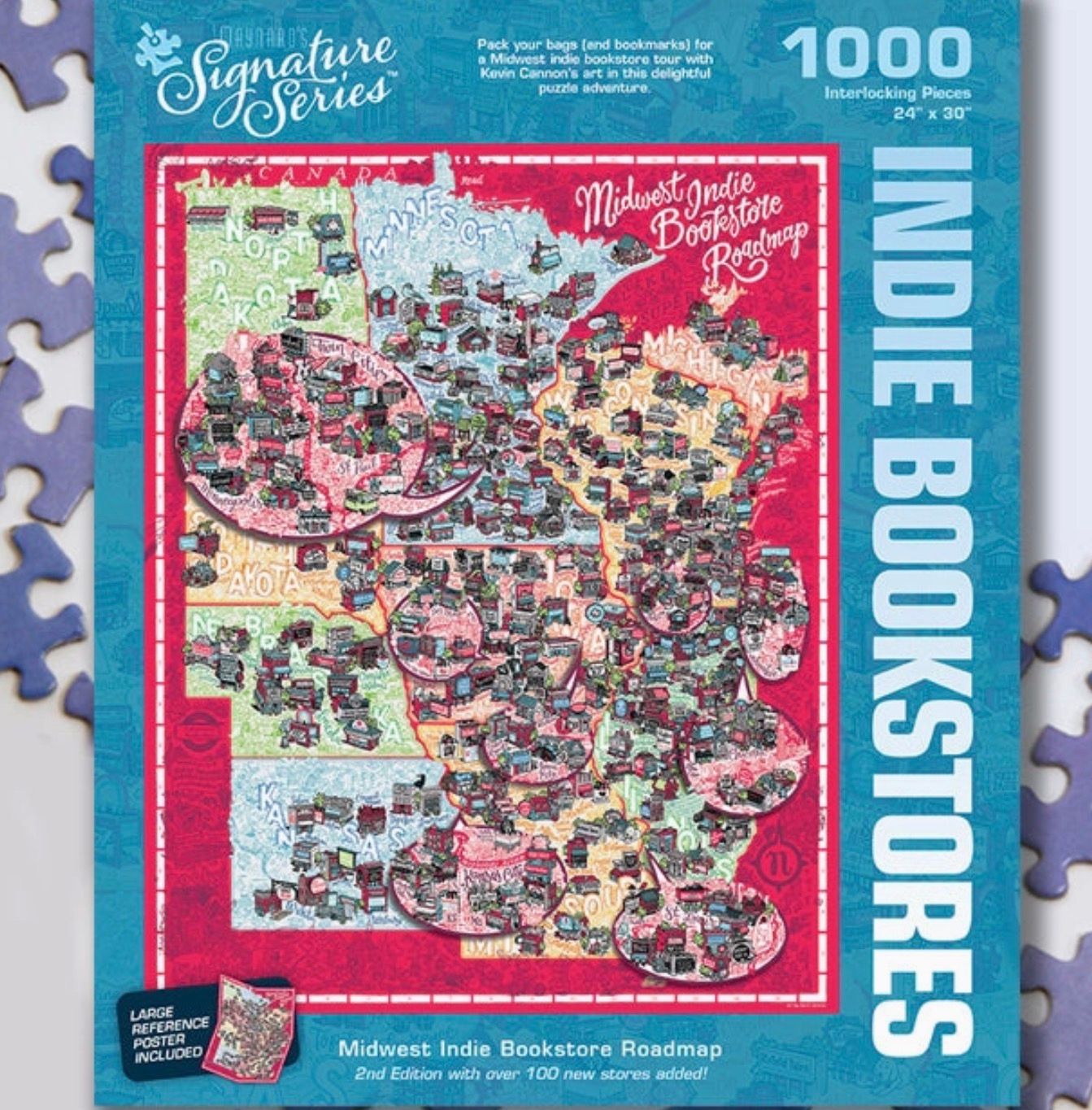 Midwest Indie Bookstore Roadmap - 2025 1000-pc. Puzzle