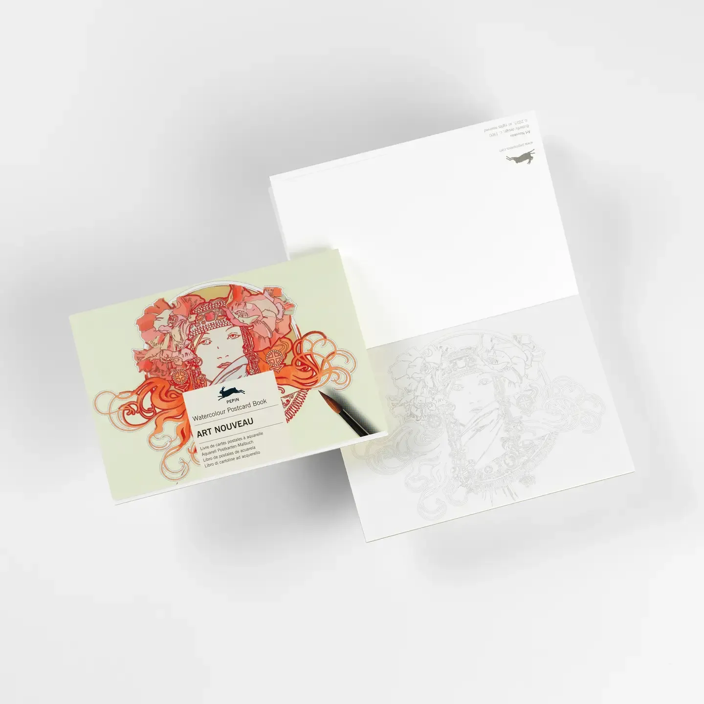 Art Nouveau Watercolour Postcard Book 