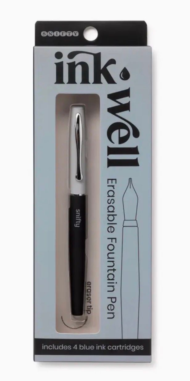 Ink Well Erasable Fountain Pen Blk/Gr