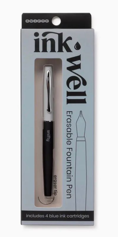 Ink Well Erasable Fountain Pen Blk/Gr