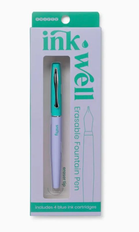 Ink Well Erasable Fountain Pen Periwinkle/ Green