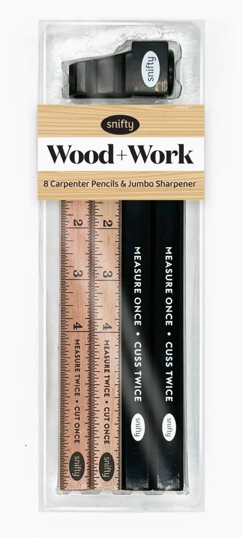 Wood + Work 8 carpenter pencils/sharpener set