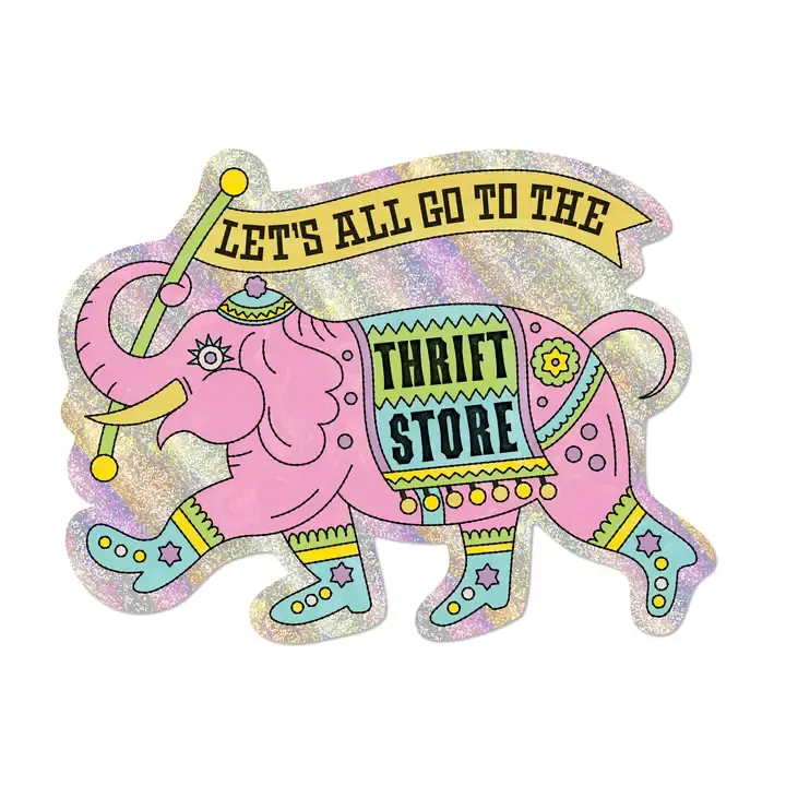 Thrifting Elephant Sticker