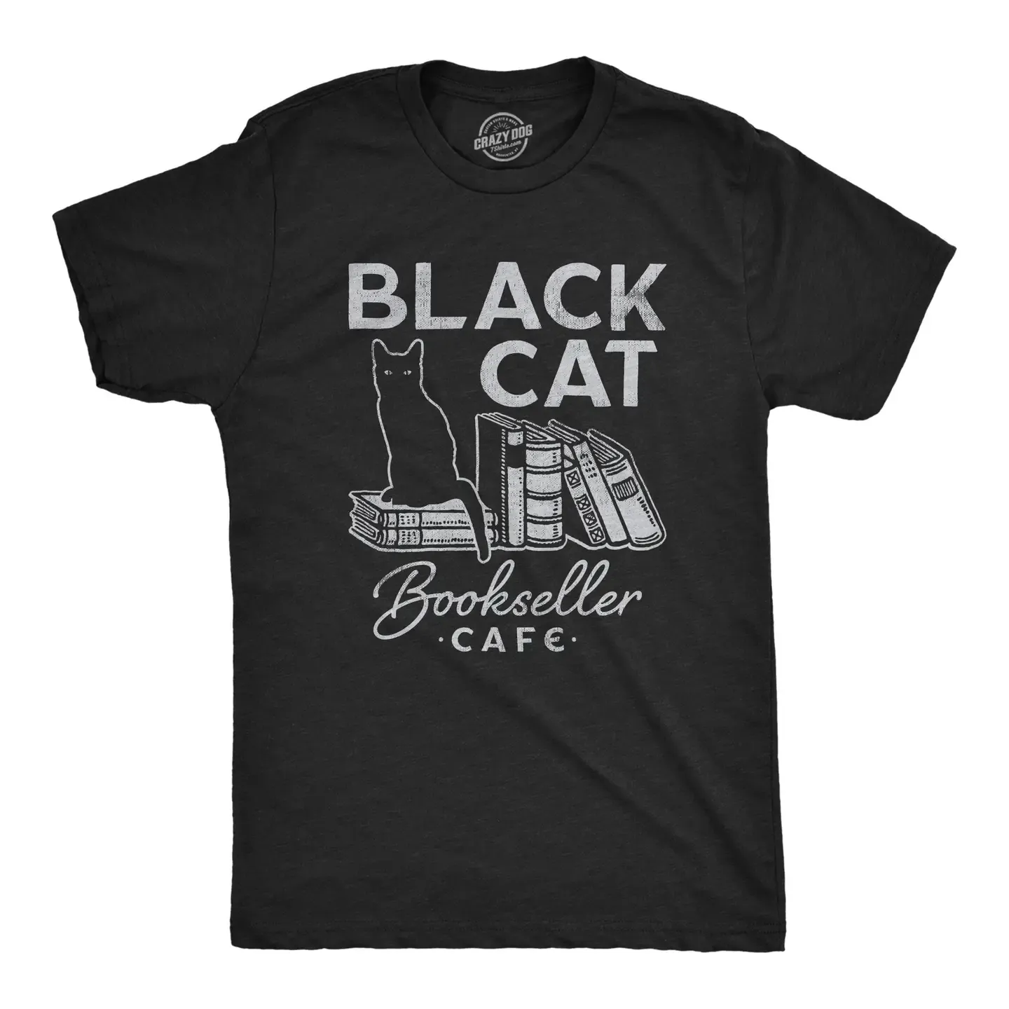 Black Cat Bookseller Cafe Mens T Shirt