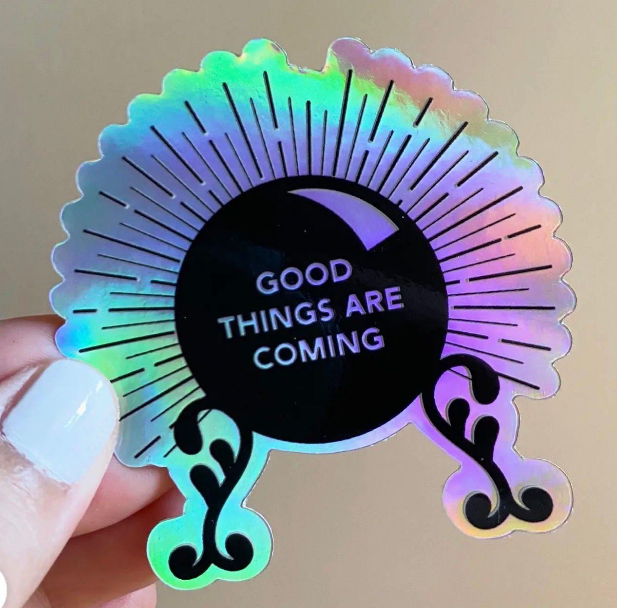 Good Things Holographic Crystal Ball Sticker