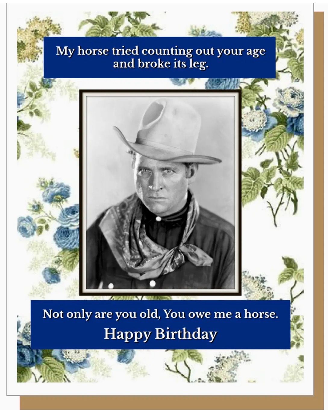You Owe Me A Horse Birthday Greeting Card