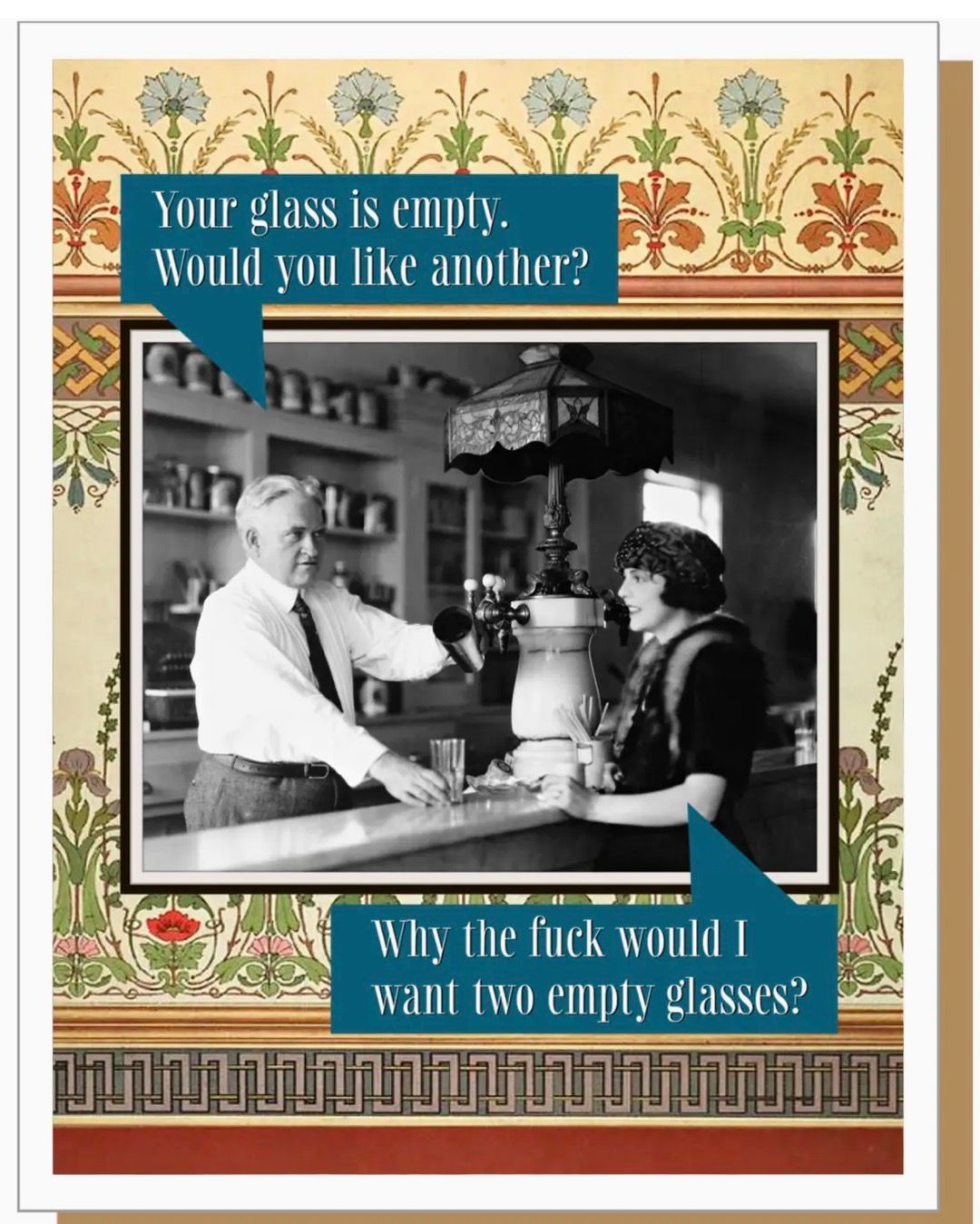 Two Empty Glasses Greeting Card