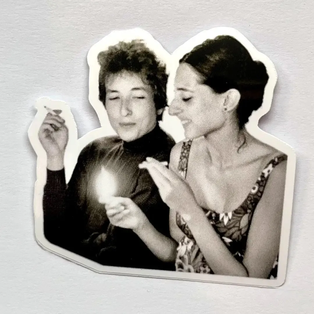 Bob Dylan &amp; Joan Baez Glossy Sticker 