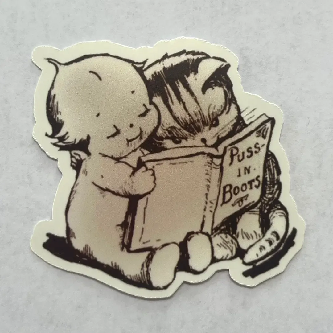 Kewpie Baby &amp; Cat Glitter Sticker 