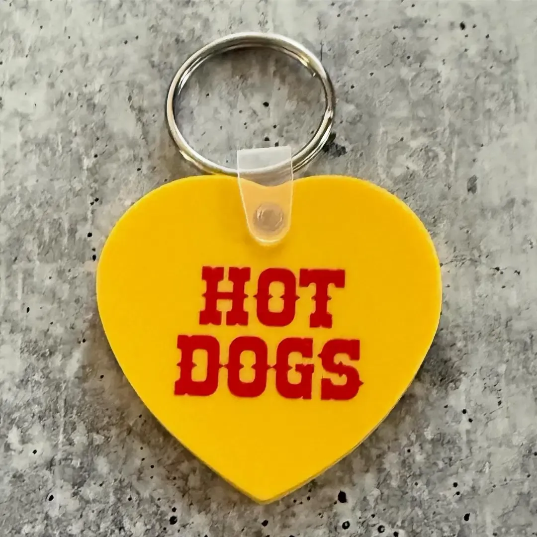 Hot Dogs Heart Keychain