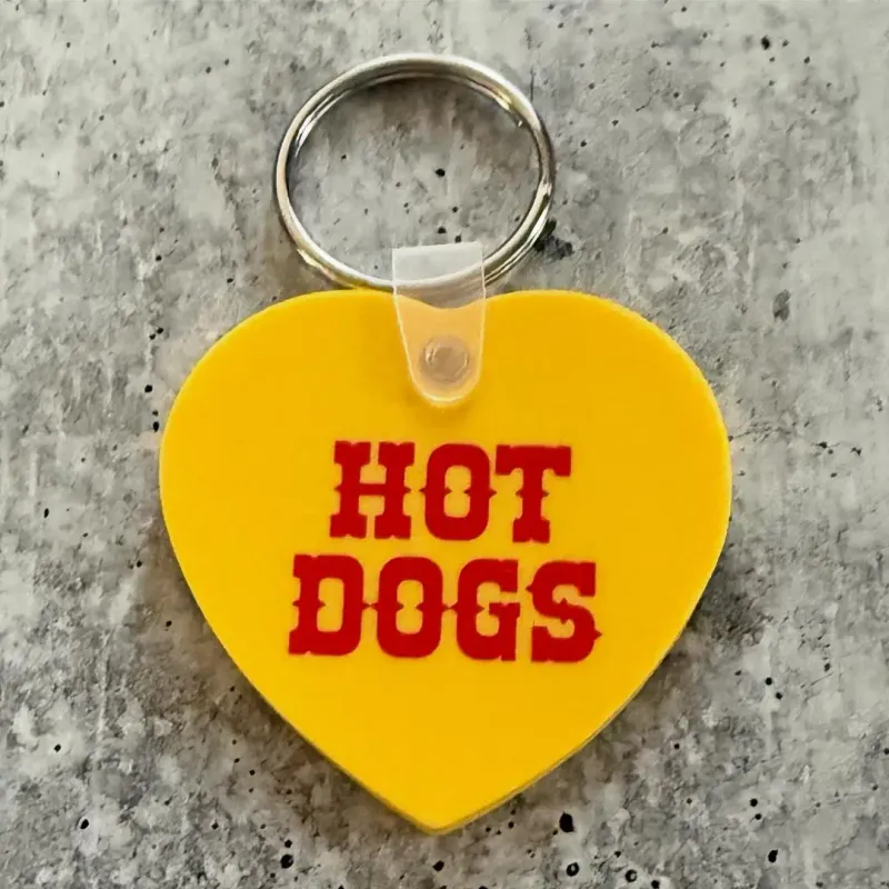 Hot Dogs Heart Keychain