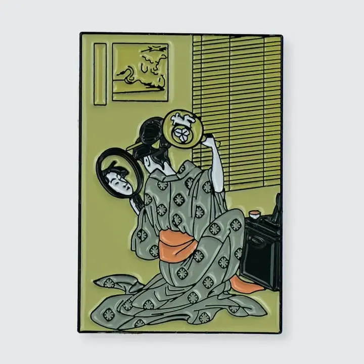 Takashima Ohisa Using Two Mirrors Enamel Pin