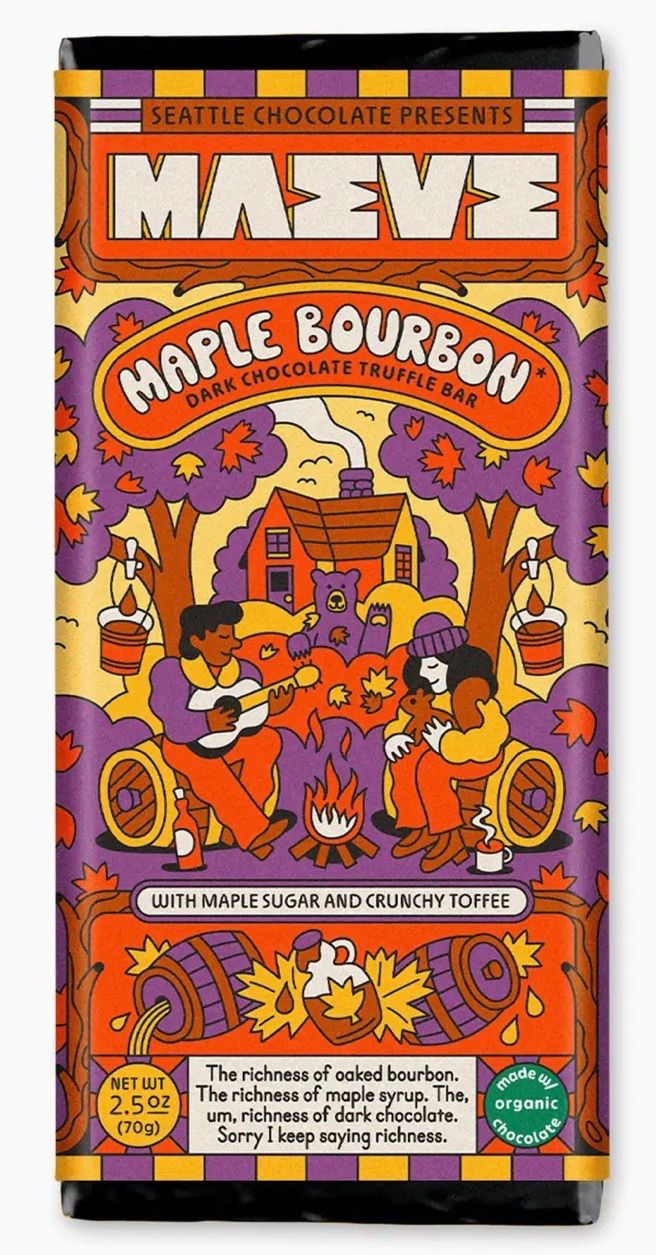 Maeve Maple Bourbon Bar ( Dark Chocolate Truffle Bar)