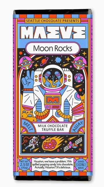 Maeve Moon Rocks ( Milk Chocolate Truffle Bar With Popping Candy)