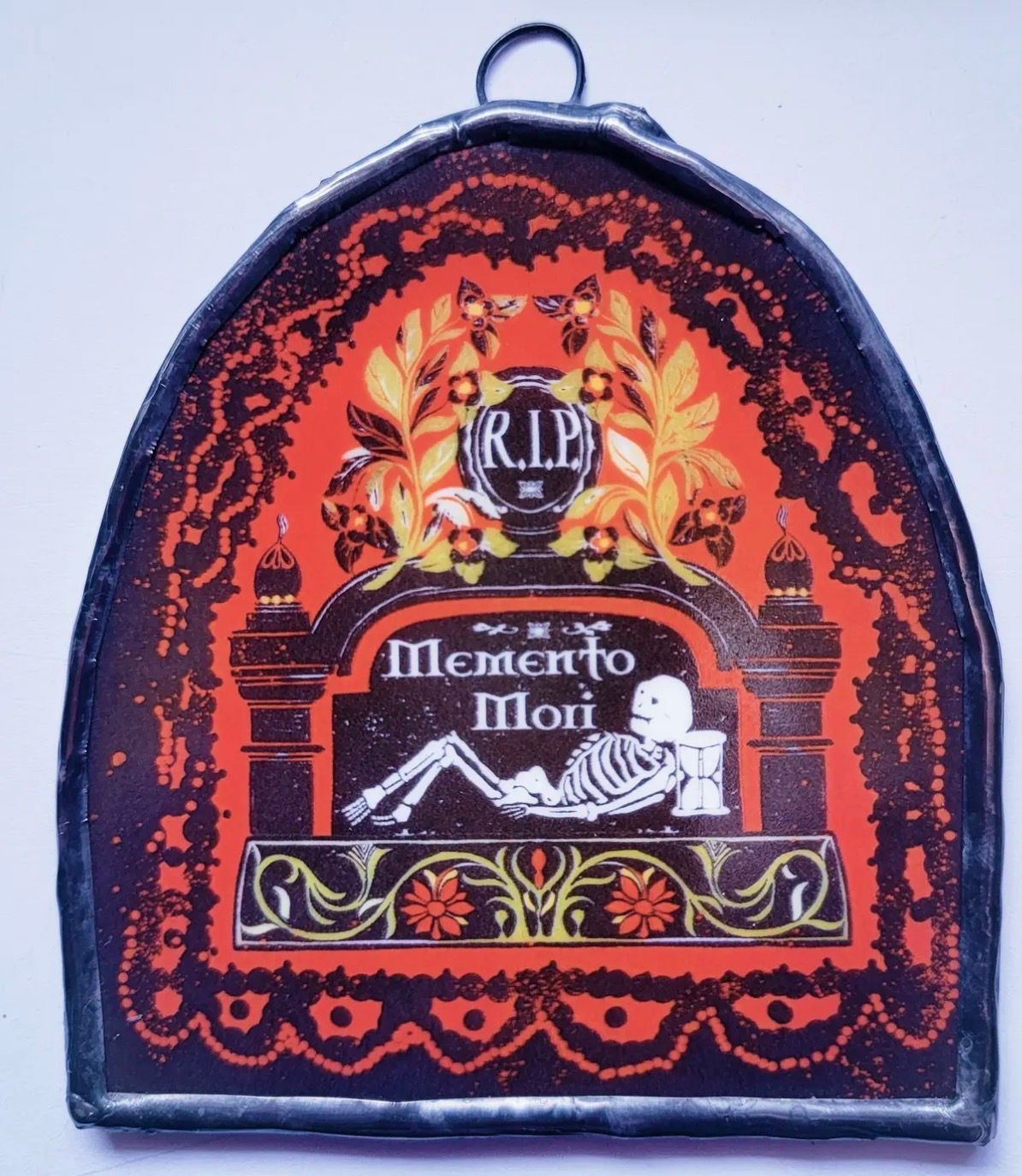 Memento Mori Glass Ornament