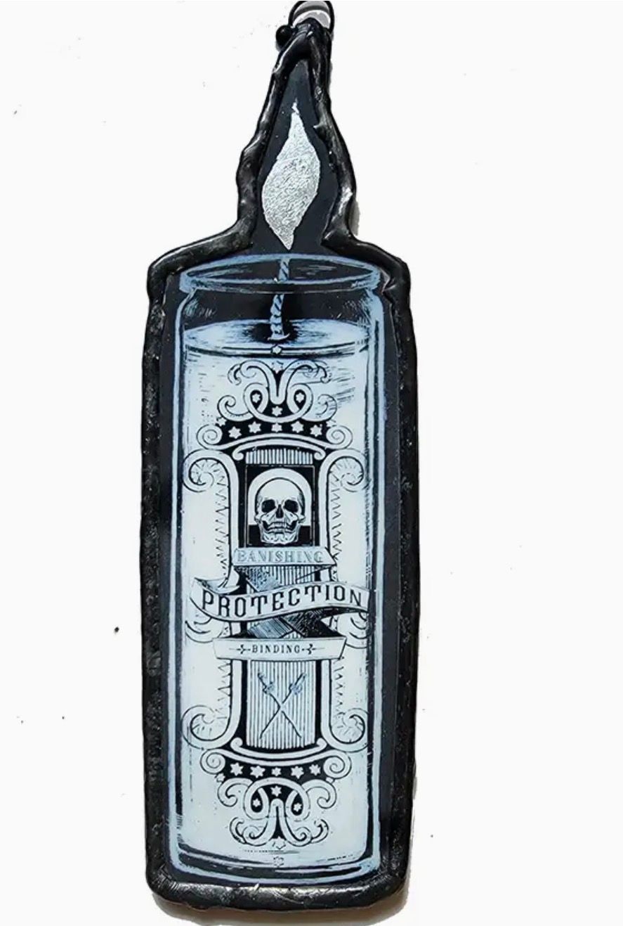 Protection Candle Glass Ornament