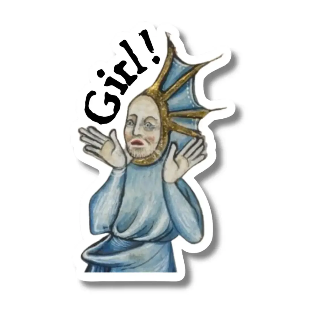 Medieval Marginalia Girl! Sticker