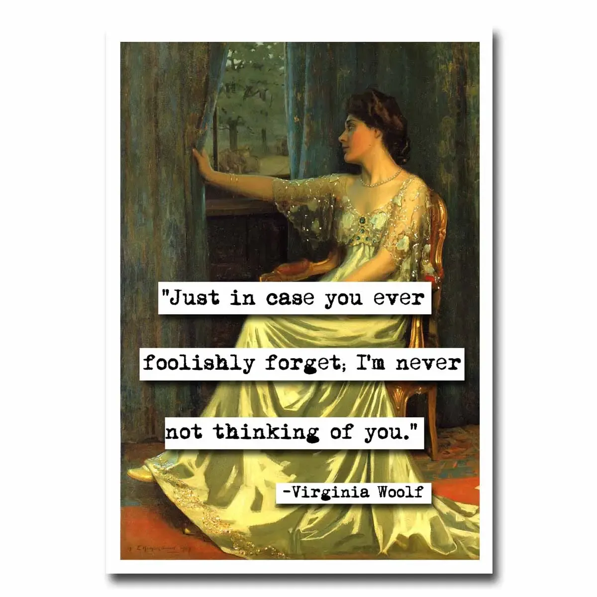 Virginia Woolf Thinking Of You Blank Greeting Card 