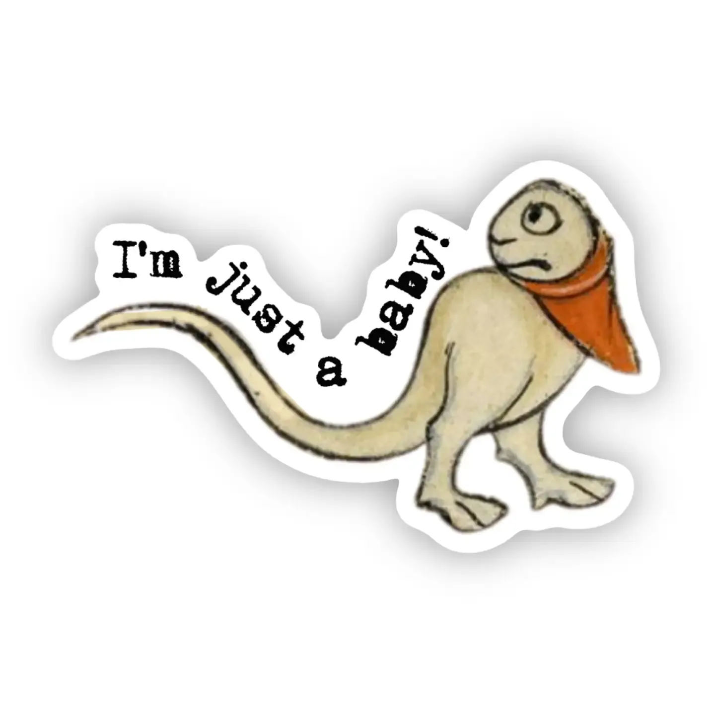 Medieval Marginalia I'm Just A Baby Sticker