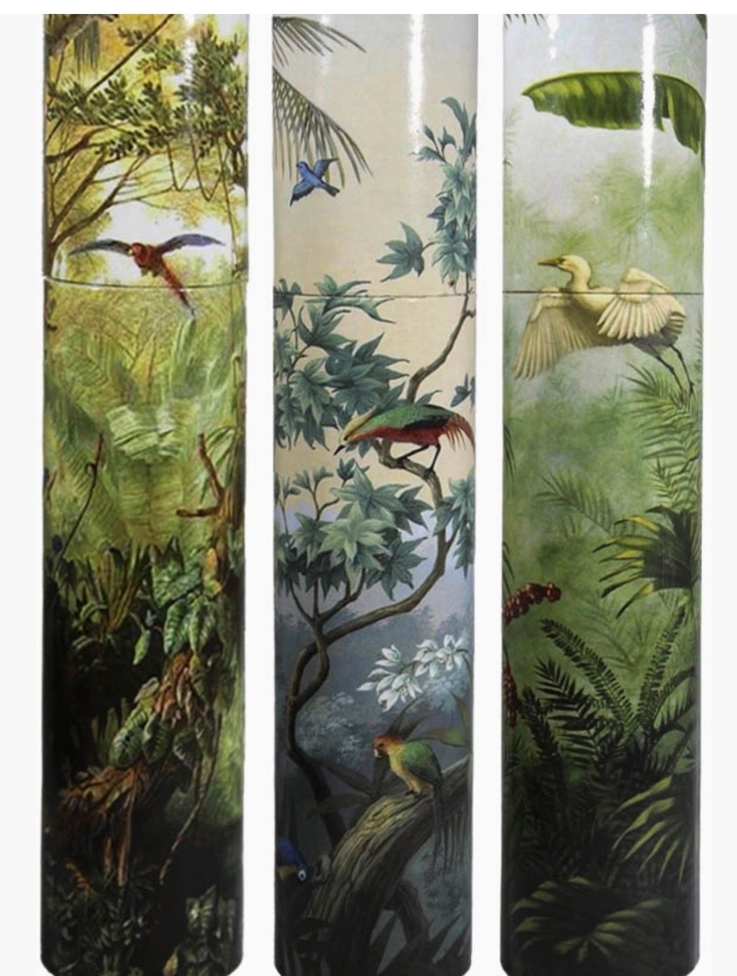 Vintage Tropical Scenes Lg Tube Matches